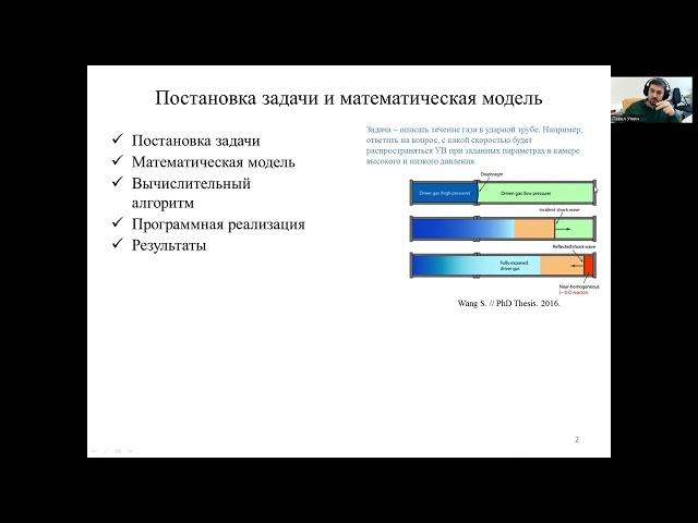 Программа для решения одномерных уравнений Эйлера. Теория. A program for solving 1D Euler equations.