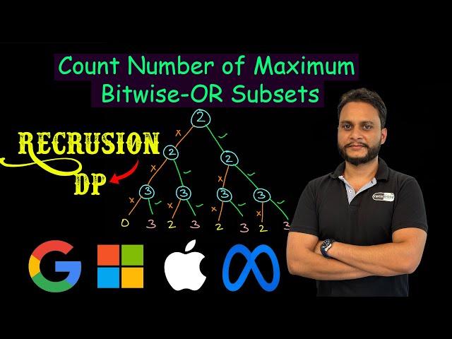 Count Number of Maximum Bitwise OR Subsets | Recursion DP | Leetcode 2044