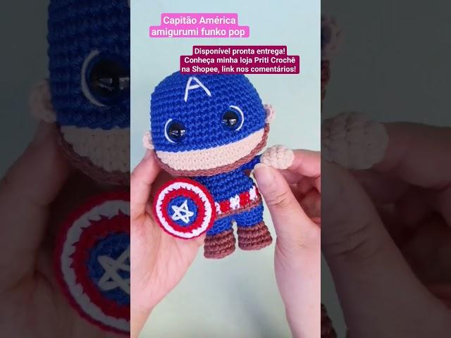 Capitão América amigurumi funko pop 