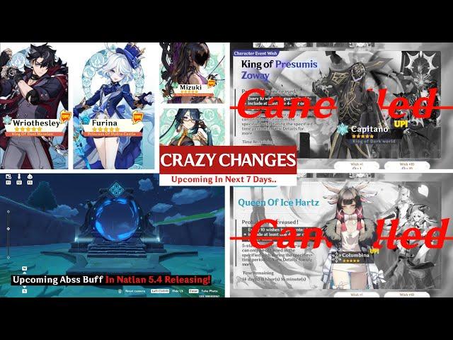 NEW UPDATE! 5.4 Changed BANNER!, Harbinger Release Cancelled, Abyss Buff Capitano - Genshin Impact