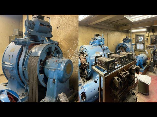 1960s Westinghouse High-Speed Elevator Machine Room