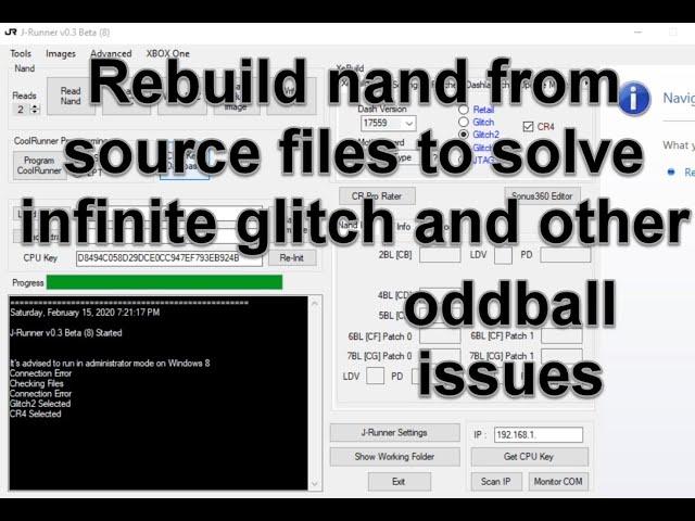 Rebuild xbox 360 RGH or JTAG nand from source files to solve booting issues