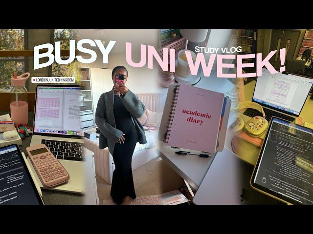 study vlog  busy university week, productive study tips | girly london college campus life