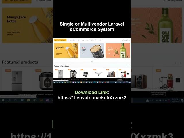 Farmart - Single or Multivendor Laravel eCommerce System | #shorts