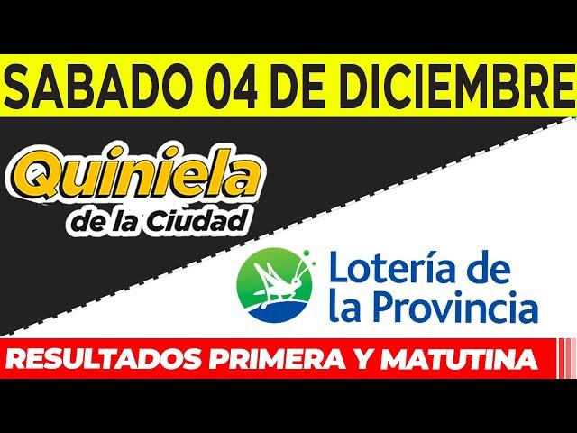 Quinielas Primera y matutina de La Ciudad y Buenos Aires Sábado 4 de Diciembre