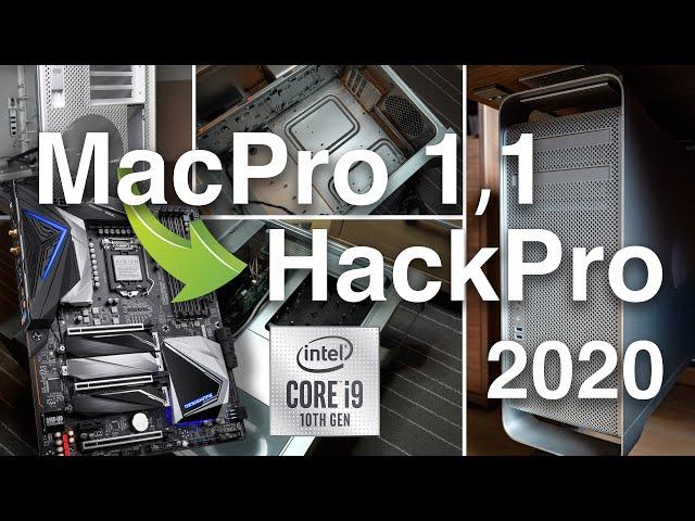 Hackintosh build i9 10900K Gigabyte Z490 Vision D MacPro 1,1 from 2006 to HackPro 1,1 2020 case mod