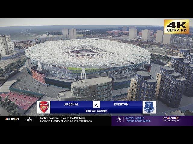 PES 2020 (PC) Arsenal vs Everton | REALISTIC PREMIER LEAGUE PREDICTION | 23/02/2020 | 4K 60FPS