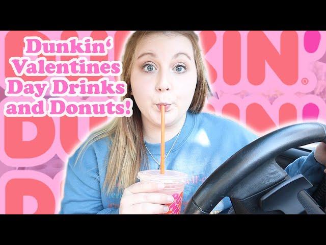 Trying Dunkin's NEW Valentines Day Drinks and Donuts 2021 | Courtney Bond