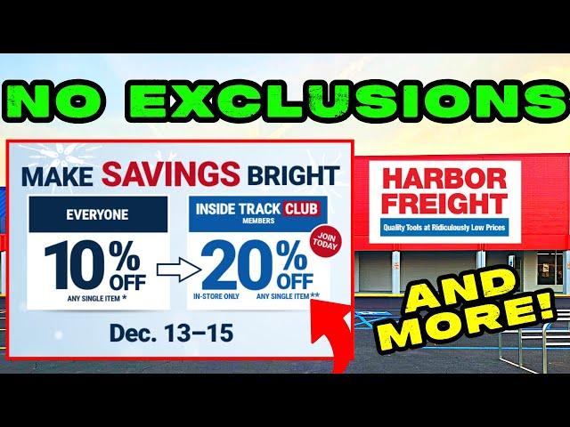 20% Off No Exclusions at Harbor Freight & More Sales!