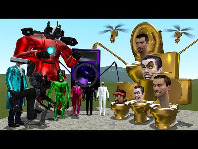 CAMERAMAN FAMILY NEW COLORS AND ELEMENTS VS GOLDEN SKIBIDI DOP DOP TOILET FAMILY In Garry's Mod!