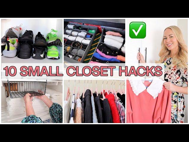 HACKS FOR PEOPLE WITH TOO MANY CLOTHES! Small wardrobe + closet organisation