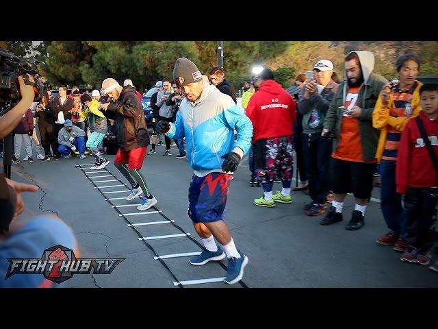 MANNY PACQUIAO'S FULL FOOTWORK WORKOUT & DRILLS IN THE MOUNTAINS OF LOS ANGELES