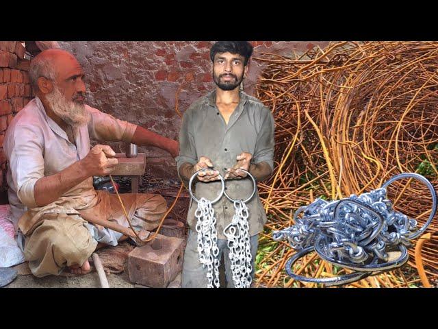 Traditional Old Master - Manufacturing Chains With Hand Skill || Amazing Chain Making Process