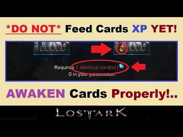 *DO NOT* Feed Cards XP Yet!.. ~AWAKEN~ Cards Properly in Lost Ark!.. (Lost Ark Card XP/Awaken Guide)