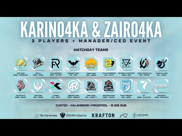 KARINO4KA & ZAIRO4KA MANAGER/CEO EVENT | PUBG MOBILE | KALAMBOOR