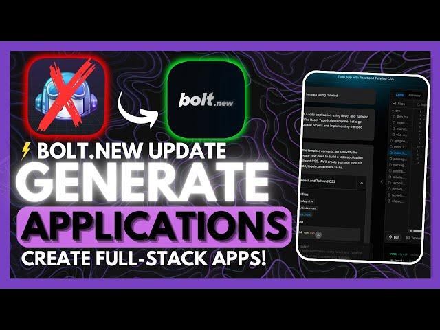 Bolt.New UPDATE: Develop a Full-Stack App Without Writing ANY Code! (Auth, Database, Etc!)