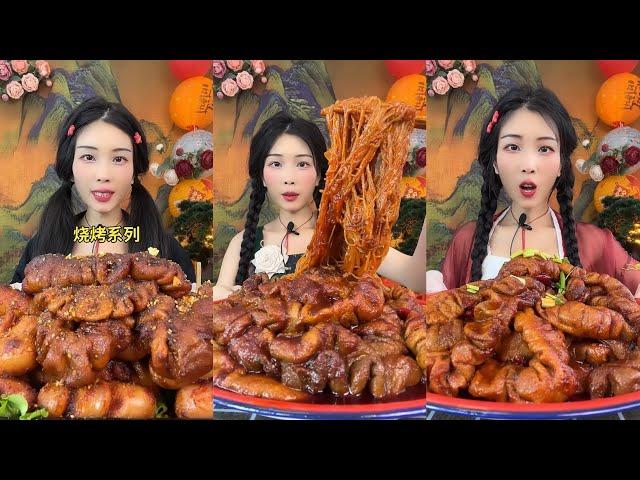 【ASMR】【MUKBANG】 BBQ MEAT, SPICY, NOODLES, DESSERT mukbang | real chewing sound EAT FOOD YUMMY