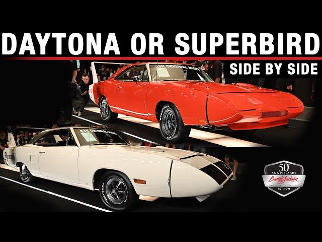 SIDE BY SIDE - 1969 Dodge Daytona or 1970 Plymouth Superbird - BARRETT-JACKSON 2022 SCOTTSDALE