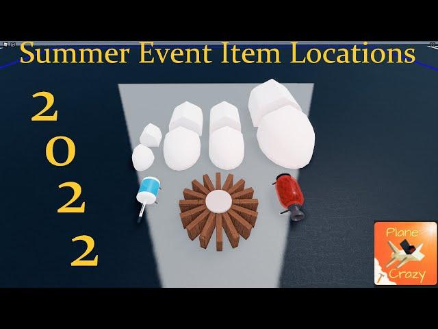 All Summer Event Item Locations (2022) - Roblox Plane Crazy