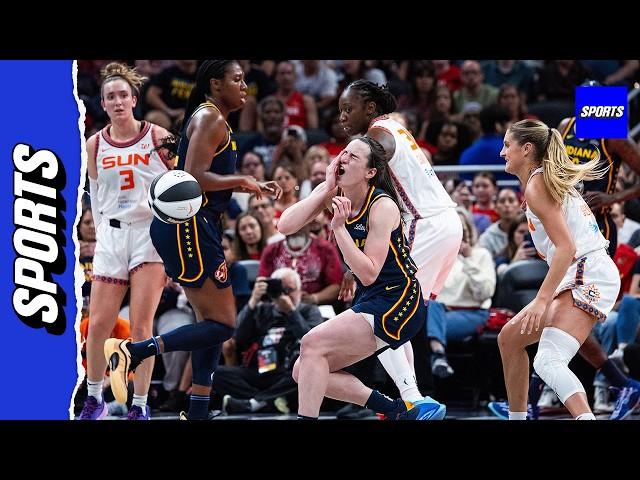 Caitlin Clark knocked to ground in technical-filled shoving match between Sun-Fever