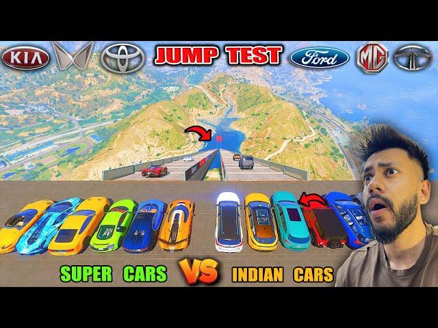 SUPERCARS VS INDIAN CARS | MEGA WATER RAMP CHALLENGE | GTA 5 ABHISHEKKZ GAMING