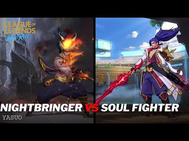 Yasuo Soul Fighter VS Nightbringer Skins Comparison Wild Rift