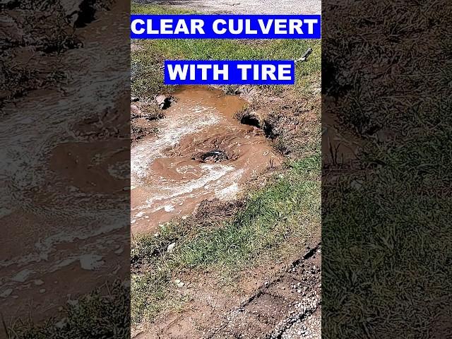 Clean 12 Inch Culvert With Lawn Mower Tire