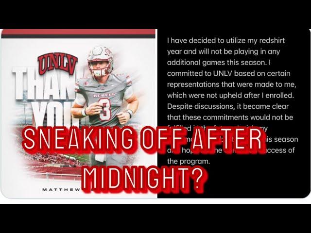 UNLV QB REFUSES TO PLAY THE REST OF THE SEASON.. IN THE MIDDLE OF THE NIGHT!!