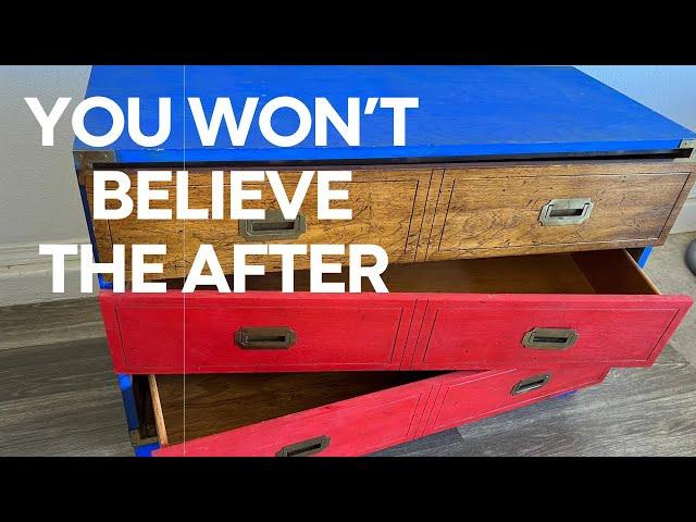 $30 Campaign Dresser Rescue | DIY Custom Dresser Base | Furniture Flip | Painted Dresser