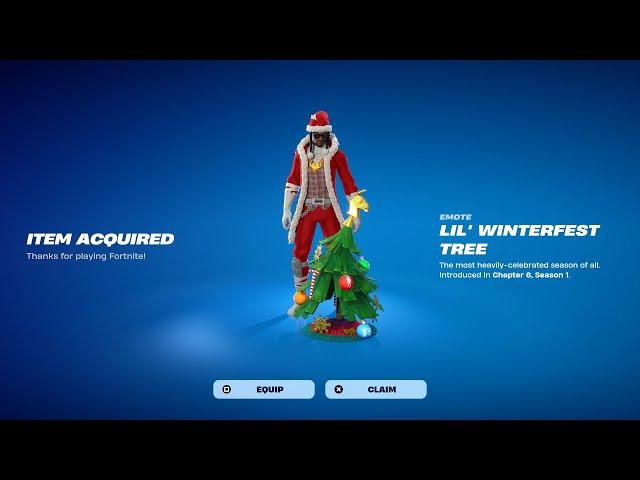 How To Lil Winterfest Tree Emote NOW In Fortnite! (Get Emote) Now Lil Winterfest Tree!