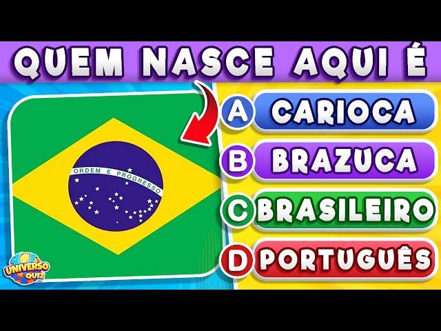 Adivinhe a Nacionalidade e Gentílicos dos Estados e Países  Adjetivos Pátrios I Quiz Geografia