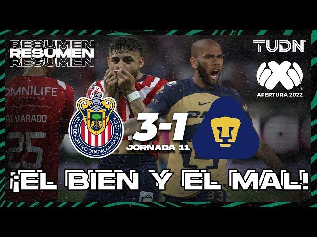 Resumen y goles | Chivas 3-1 Pumas | Liga Mx Apertura 22 -J11 | TUDN