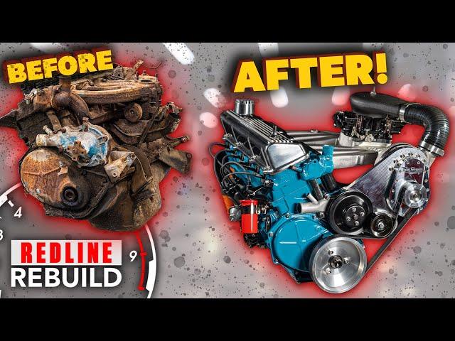 Super crusty to SuperCHARGED! Dodge Slant Six engine build time-lapse | Redline Rebuild