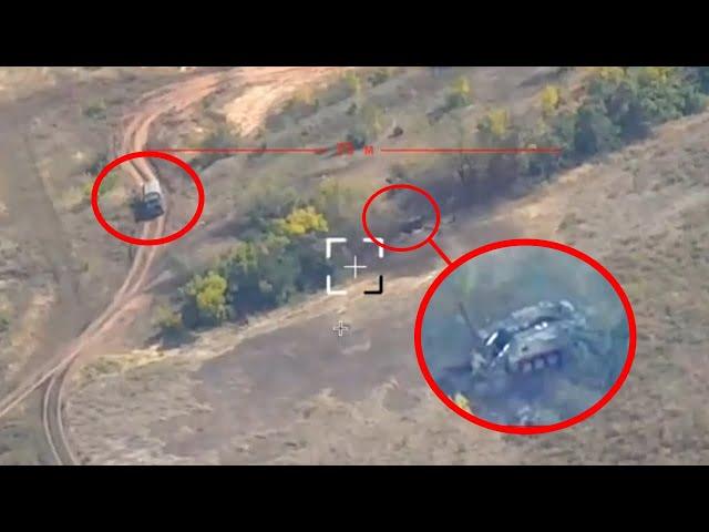 GMLRS Rocket Hit 2S4 Tyulpan As Kamaz Supply Truck Arrive