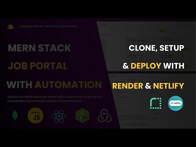 Deploy (Host) MERN Stack Project | Job Portal With Automation | Render and Netlify