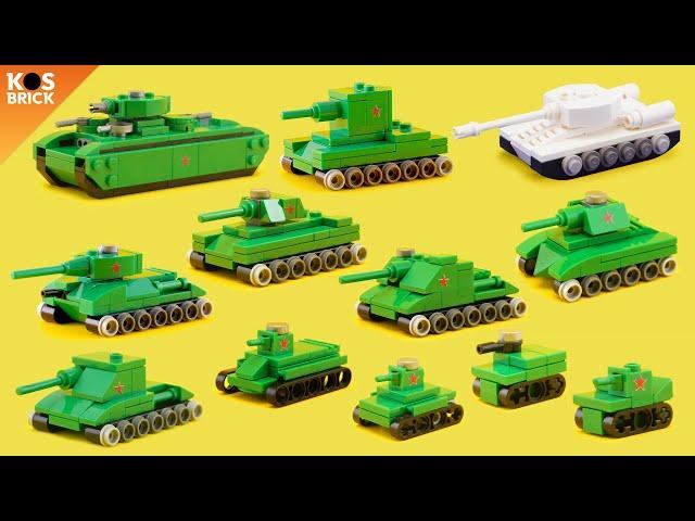 Lego WW2 USSR Soviet Tank Mini Vehicles (Tutorial)