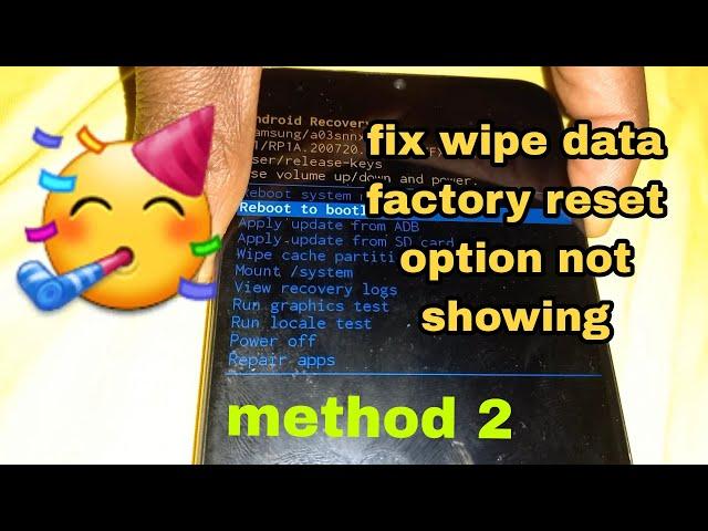 How to fix wipe data/factory reset option not available