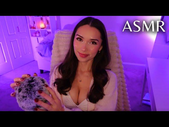 ASMR Brain Massage  Fluffy Mic Brushing + Rubbing with Personal Attention Whispering