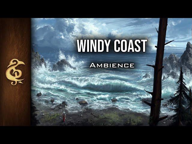 Windy Coast | Sea, Waves Crashing, Seagulls, Nature Ambience | 1 Hour #dnd