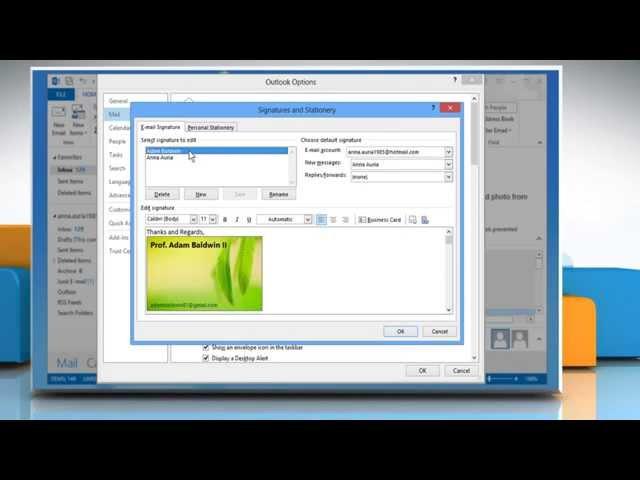 Use the Signature Editor in Outlook 2013