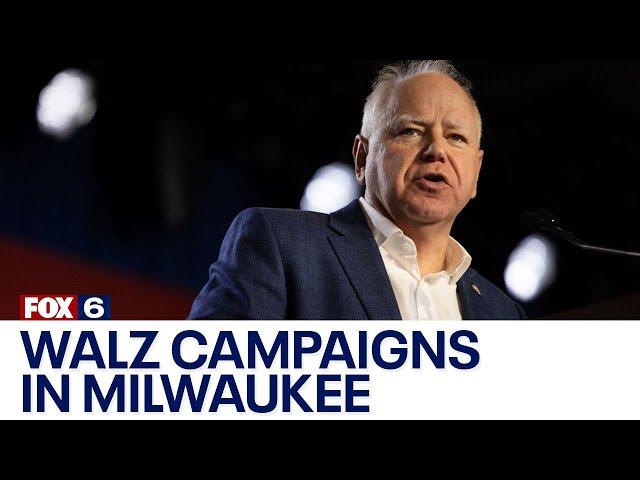 Democratic vice presidential nominee Tim Walz campaigns in Milwaukee | FOX6 News Milwaukee