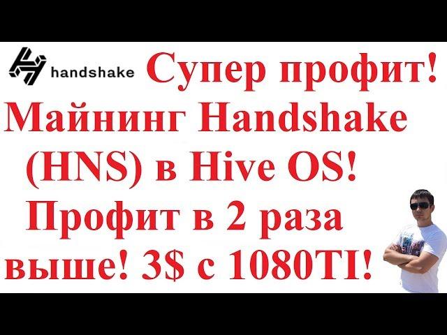 Супер профит! Майнинг Handshake (HNS) в Hive OS! Профит в 2 раза выше! 3$ c 1080TI!