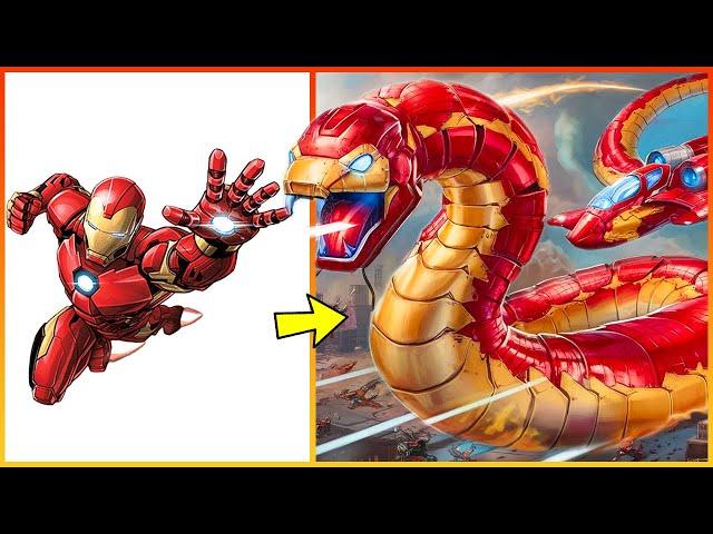 AVENGERS But Snakes : Every Marvel & DC Hero as a Super Serpent 