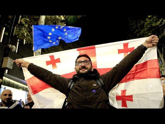 Thousands of Georgians join pro-EU march in Tbilisi ahead of next week's elections