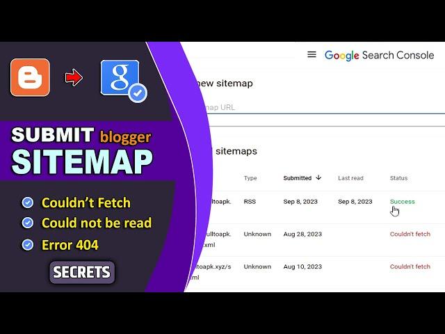 Blogger Sitemap Couldn't Fetch on Google Search Console  Error Fix