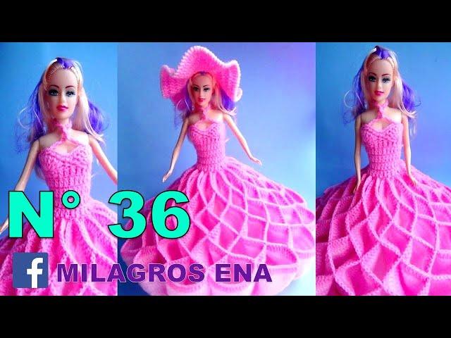 Manualidades Milagros Ena N° 36: Vestido de princesa tejido a crochet para muñecas paso a paso