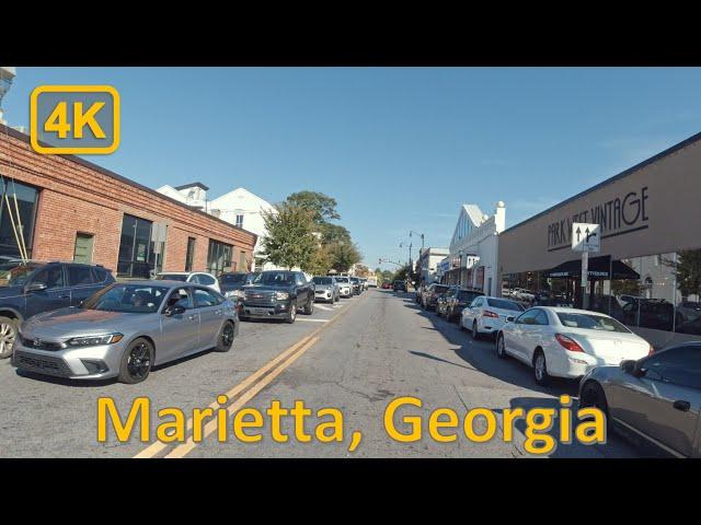 Driving in Downtown Marietta, Georgia - 4K60fps