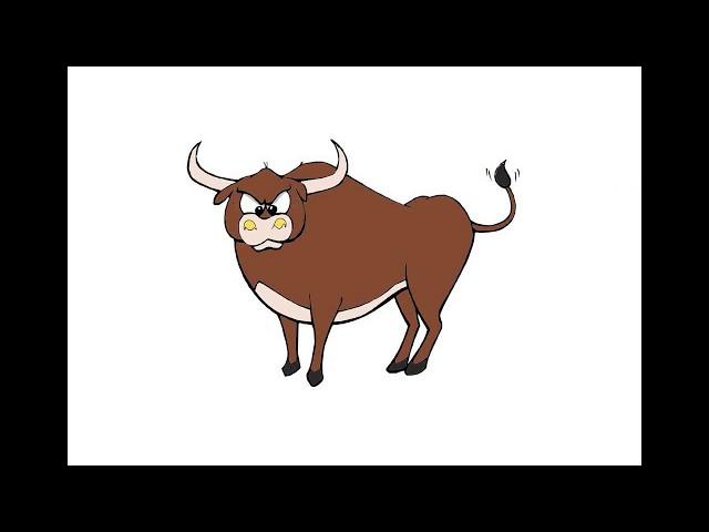 How to draw a bull. Bull coloring page for kids