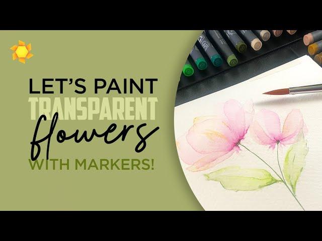 Transparent flower   (Pigment Brush Pens part 2) *GIVEAWAY!