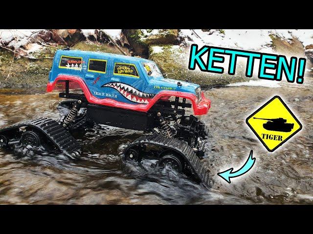 Dieses KETTEN FAHRZEUG kann SCHWIMMEN?! - Carson RC Track Racer im Test